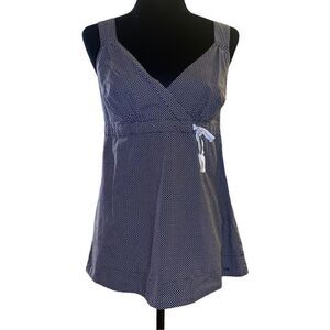 Tommy Hilfiger Black with White‎ Polkadots Babydoll Style Halter Top Sz 10